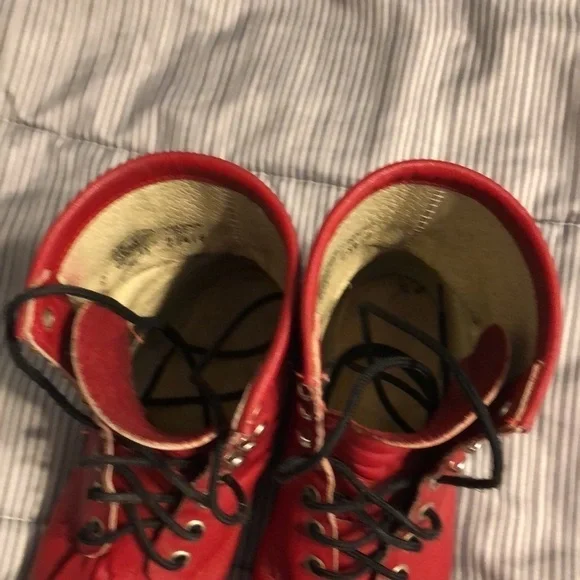 Vintage JUSTIN Boots RED Roper Size 5.5 D Style 503Y Registered NO. 73416 - Picture 7 of 16